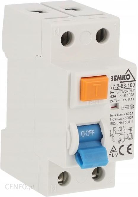 Bemko Wyłącznik Różnicowoprądowy Ac 2P 63A 100Ma A05-N7-2-63-100 (30_491356)