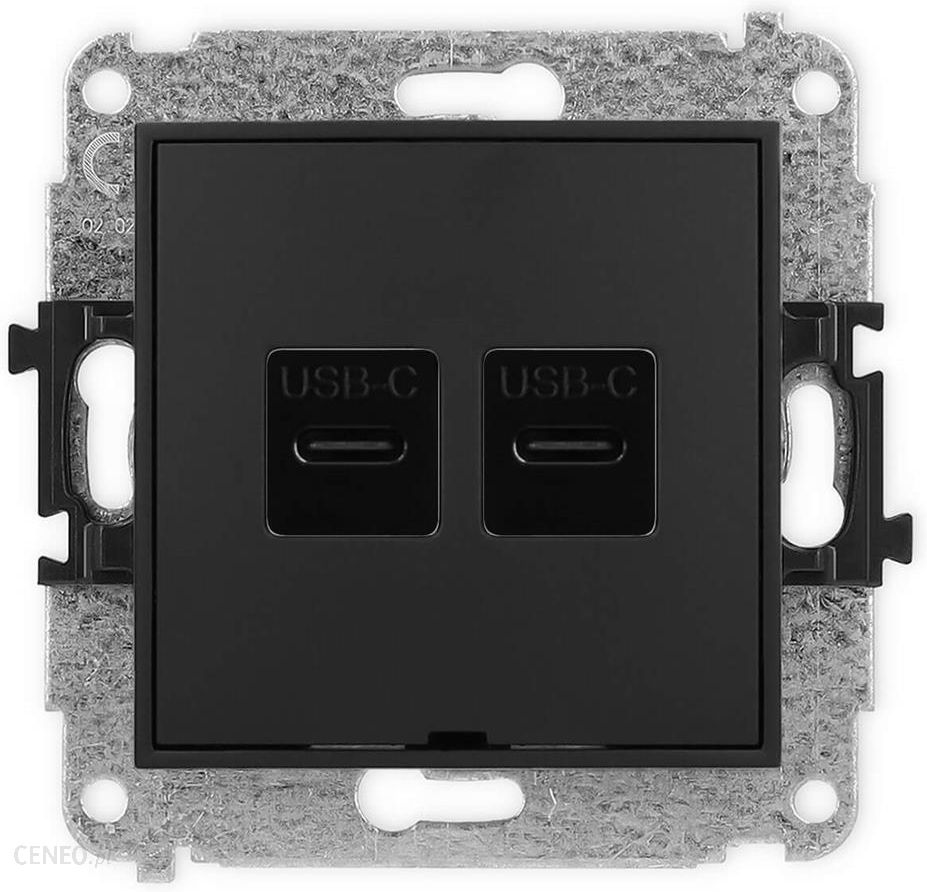 i-karlik-gniazdo-podwojne-2xusb-c-czarny-mat-12mgusbbo8
