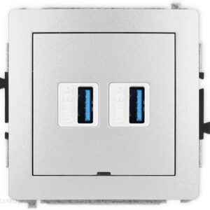 Karlik Gniazdo USB-A A 3.0 Podwójne Srebrny Metalik 7DGUSBBO6